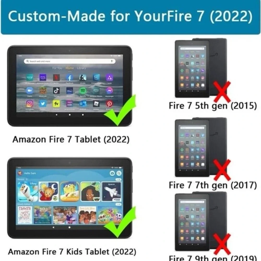 All-New Kindle Fire 7 Tablet Case (12th Gen, 2022 Release) - DJ&RPPQ Lightweight